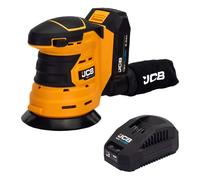 JCB 21-18OS-2X 18V Ø125mm Orbital Sander with 2.0Ah battery and 2.4A charger
