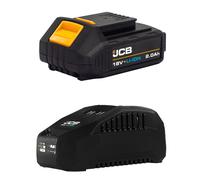 JCB 18V 2.0Ah Rechargeable Lithium-ION Battery & 2.4A Fast Charger, Compatible with JCB 18V Cordless & Brushless Power Tools
