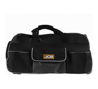 JCB - 26" Trolley Handled Kit Bag, Black - Water-Resistant PU Base - Retractable Trolley Handle - Max. Capacity of 90L - Strong...