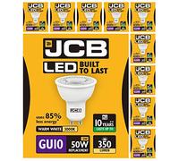 JCB 3w = 35w / 5w = 50w LED GU10 100deg 3000k (Warm) / 6500k (Daylight) ([10 Pack] 5w (50w), 3000k (Warm White))