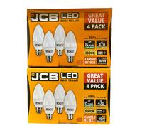 JCB 4.9w B22 candle 4 pack x2