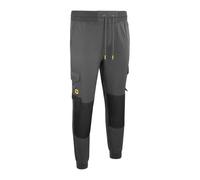 JCB Unisex 4-Way Stretch Jogger - Dark Shadow - Heavy Duty Nylon Spandex Work Joggers with Cargo Pockets and Elasticated Waist - Water Repellent Ankle Cuff Trade Workwear for Site Workers