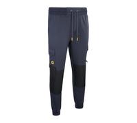 JCB Unisex 4-Way Stretch Jogger - Navy - Heavy Duty Nylon Spandex Work Joggers with Cargo Pockets and Elasticated Waist - Water Repellent Ankle Cuff Trade Workwear for Warehouse and Site