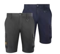 JCB 4-Way Stretch Mens Premium Cargo Work Trade Shorts - Grey - 36 In