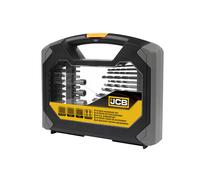 JCB - Combination Drill and Bit Set - 40 Piece Accessory Set - Selection of HSS Masonry and Wood Drill Screwdriver Bits & Nut Sockets - Presented in a Durable Folding Carry Case
