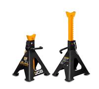 JCB 6 Tonne Heavy-Duty Automotive Jack Stand Set, Adjustable Height 405-620mm, Double Locking, Wide Base Stability