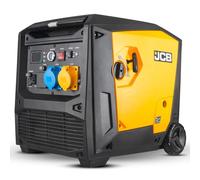 JCB 7.6kW Petrol Inverter Generator, 115V/230V Dual Voltage, Pure Sine Wave, Remote & Electric Start, Wheeled, 16L Fuel Tank, 3 Year Warranty