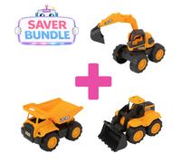 JCB 7" Bundle Set Including Excavator Dump Truck & Wheel Loader