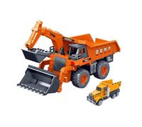 JCB 7-Inch Dump Truck Toy, Construction Excavator Toy Inertial Car Alloy Engineering Truck, Durable Construction Vehicle for Kids, Engineering Vehicle Toy for Toddlers & Kids 18 Months+ (Orange)