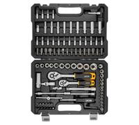JCB 94 Piece 1/4" and 3/8" Socket and Bit Set, Heavy-Duty Chrome-Vanadium Steel