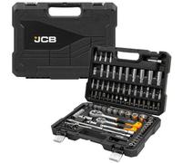 JCB 94 Piece 1/4" and 3/8" Socket and Bit Set, Heavy-Duty Chrome-Vanadium Steel