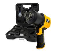 JCB ½” Air Impact Wrench Kit with Socket Set, 1450Nm Heavy-Duty Torque, 7000rpm, Includes 17/19/21mm Impact Wrench, Sockets & Carry Case