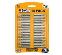 JCB AA Batteries 20 Pack - Super Alkaline Up to 7x Longer Power Life. Disposable Household Batteries AA/Double