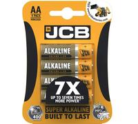 JCB AA Super Alkaline Batteries 4 Per Card - Box of 10