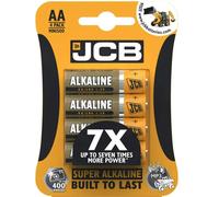JCB AA Super Alkaline Batteries 4 Per Card - Box of 10