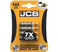 JCB AAA Super Alkaline Batteries 4 Per Card - Box of 10