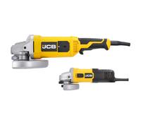 JCB 600W & 2000W Electric Angle Grinder Twin Pack 115mm and 230mm Grinders, Anti-Vibration Side Handles, 2-Stage Trigger, Tool Free Adjustable Guard, 3 Year Warranty