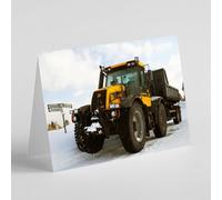 JCB and trailer birthday card