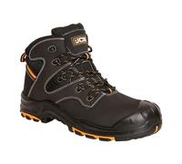 JCB - Black Action Nubuck Boot - Composite Midsole & Antistatic Properties - Safety Shoes Men Lightweight & Work Boots for Men - Size 10