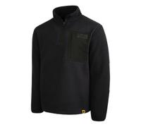 JCB Unisex Borg Fleece - Black - 320gsm Heavyweight Sherpa Fleece Jacket with Toggle Hem and Contrast Zip for Tradesmen - Full Zip Polyester Work Fleece - Outdoor Site Workwear for Cold Weather