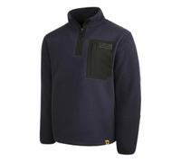 JCB Unisex Borg Fleece - Navy - 320gsm Heavyweight Sherpa Fleece Jacket with Toggle Hem and Contrast Zip for Tradesmen - Full Zip Polyester Work Fleece - Outdoor Cold Weather Site Workwear Layer