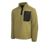 JCB Unisex Borg Fleece - Olive - 320gsm Heavyweight Sherpa Fleece Jacket with Toggle Hem and Contrast Zip for Tradesmen - Full Zip Polyester Work Fleece - Outdoor Site Workwear for Cold Weather