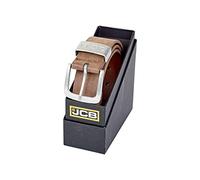 JCB - Casual Leather Belt, XX-Large - Designed with Zinc Alloy Buckle, Metal Keeper & Painted Edges - Smart Men's Belt - Leather Lined with PU Outer - Men's Accessories - Gift Boxed - Brown