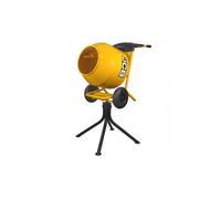 JCB Electric Cement Mixer 550W 110V 134L Drum Seam Welded Tip Up Concrete Mortar, 2 Welded Paddles, 100L Mixing Capacity, Three Positions, Removable Stand, 3 Year Warranty
