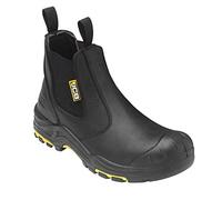 JCB Safety Boots Dealer – Men's S3 Steel Toe Midsole Ankle Work Boots – Black UK 6