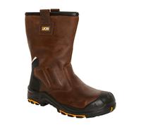 JCB - Denstone Brown Rigger Boot - 100% Metal Free - Boots for Men - Waterproof - Fibreglass Toecap - Men Shoes - Men's Work & Utility Footwear - 8