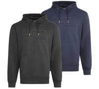JCB Embosed Mens Trade Work Pull Over Sweat Shirt Hoodie - Black - 4XL