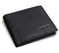 JCB Genuine Black Leather Mens Wallet - RFID NFC Blocking Designer Wallet with Contactless Card Protection Soft Stylish Bifold Design with Zipper Coin Pocket Pouch