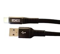 JCB Heavy Duty Mobile phone charger charging cable lead USB-C Black Rugged 2M