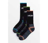 JCB High Vis Neon Trim Socks 3 Pack 6-11