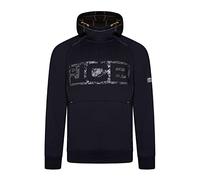JCB - Horton Hoodie, Small - Made with 80% Cotton & 20% Polyester - Hoodies for Men Branding Details - Mens Clothes - Cordura Fabric Elbow Patches - 320gsm - Navy/Black