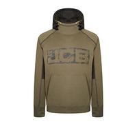 JCB - Horton Hoodie, Small - Made with 80% Cotton & 20% Polyester - Hoodies for Men Branding Details - Mens Clothes - Cordura Fabric Elbow Patches - 320gsm - Olive/Black