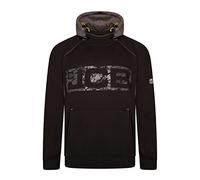JCB - Horton Hoodie, XX-Large - Made with 80% Cotton & 20% Polyester - Hoodies for Men Branding Details - Mens Clothes - Cordura Fabric Elbow Patches - 320gsm - Black/Grey