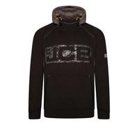 JCB - Horton Hoodie, X-Large - Made with 80% Cotton & 20% Polyester - Hoodies for Men Branding Details - Mens Clothes - Cordura Fabric Elbow Patches - 320gsm - Black/Grey