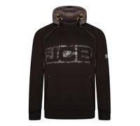 JCB - Horton Hoodie, XXX-large - Made with 80% Cotton & 20% Polyester - Hoodies for Men Branding Details - Mens Clothes - Cordura Fabric Elbow Patches - 320gsm - Black/Grey