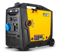 JCB 4.2kW Petrol Inverter Generator, 230V, 3800W Continuous, Pure Sine Wave, Electric & Recoil Start, Wheeled, 9L Fuel Tank, 3 Year Warranty