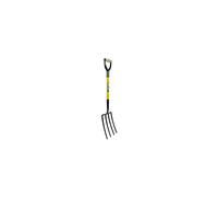 JCB JCBCF01 Professional Solid Forged Contractors Fork - Heavy-Duty 4-Prong Garden & Site Fork