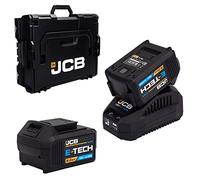 JCB L-Boxx 136 Starter Kit Power Tool Case with 2X 5.0ah Lithium-ion Batteries and 2.4a Fast Charger Compatible with JCB 18V Cordless and Brushless Power Tools, 3 Year Warranty