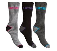 JCB Women's Outdoor Socks, 3 Pack in Grey, Size 4-7, Cotton | Charlies