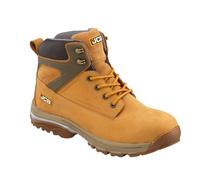 JCB - Leather Fast Track Safety Boots - S3 Rated Water Resistant Boots - Durable Footwear - for Safety & Comfort Women's Boots/Men's Boots - Honey Nubuck - Size 12 UK, 46 EU