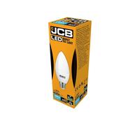 JCB LED Candle 470lm Opal 6w Light Bulb E27 3000k in White JCB White