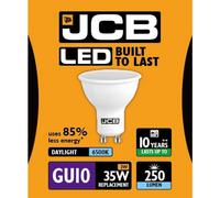 JCB LED GU10 3w Light Bulb Cap 250lm 6500k Daylight in White JCB White
