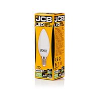 JCB - LED Light Bulb Pack of 1 - Candle SES / E14 Led Bulb - 470 Lumen Opal LED Lights - 6W / 40W Light Bulbs - 4000K Cool White Light Bulbs - Energy Saving Light Bulbs - 10,000 Hours
