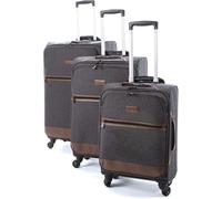 JCB Lightweight 4 Wheel Black Suitcase Luggage Travel Cabin Bag, Easy Roll Suitcase (24" Black)