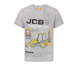 JCB Machines Digger Boy's T-Shirt (9-10 Years) Grey