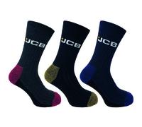 JCB Men's Assorted Coloured Stay Dry Boot Work Socks 6-11 (3 Pairs)